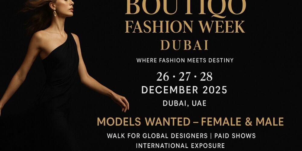 CASTING CALL  in Dubai - BOUTIQO FASHION WEEK DUBAI casting banner