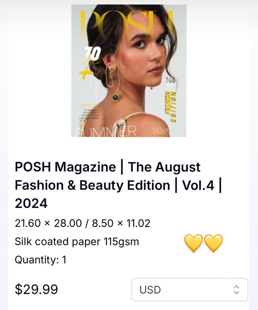 sasha – Posh magazine cover